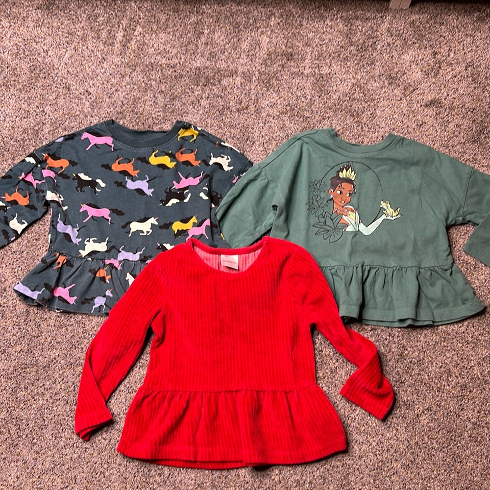 Hanna Andersson long sleeve peplum tops, 3T